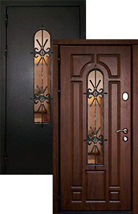 Железные двери со стеклом - Изображение